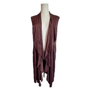 Paparazzi NWT‎ Open Front Cascade Western Vest Chestnut Draped Duster Women’s S